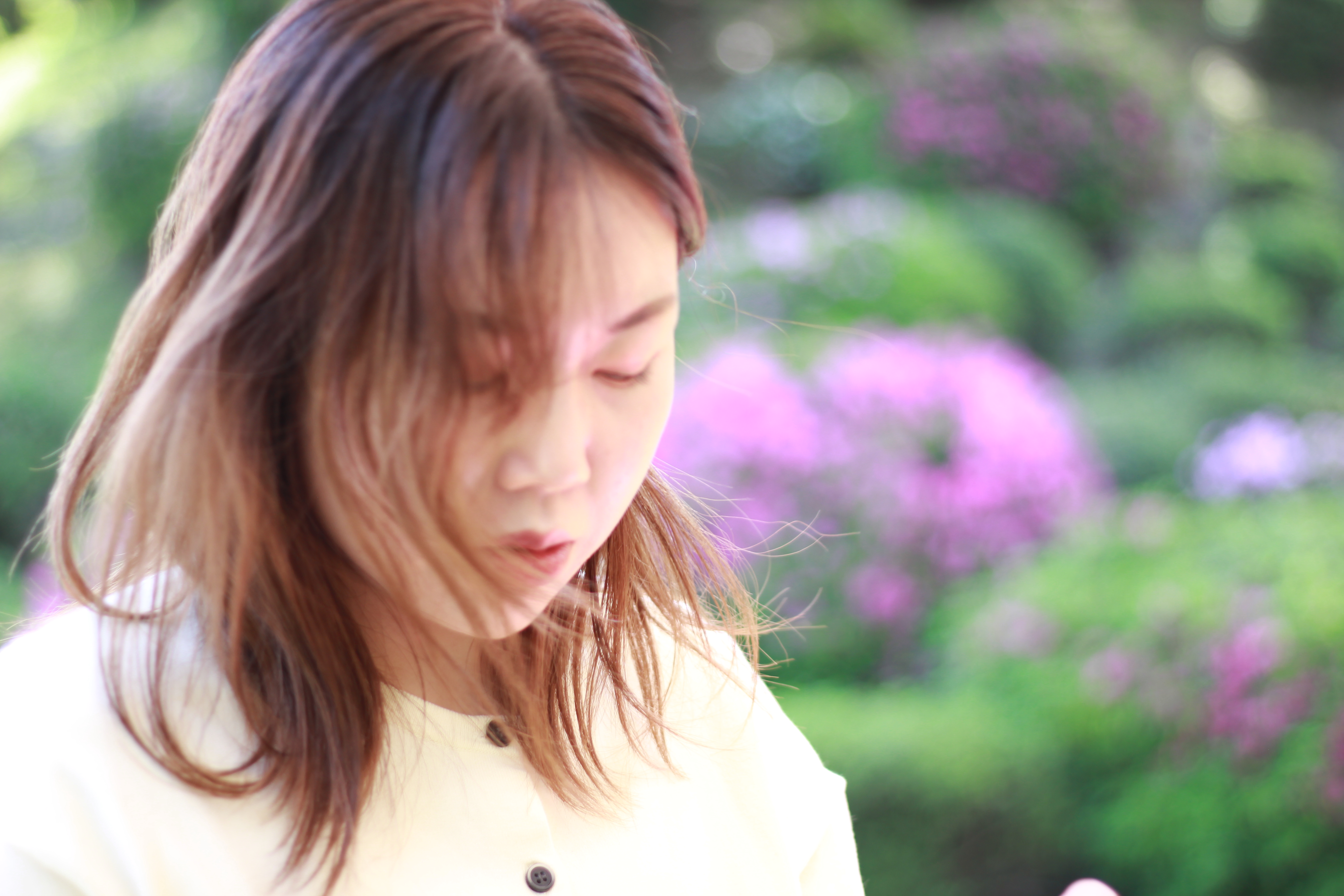 春風の中で